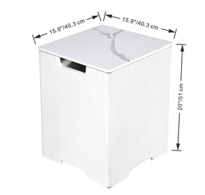 Elementi Plus OFP103BW Bianco Marble Porcelain Outdoor Fire Table