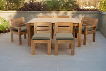7 pc Pacific Teak Dining Set with 42" x 72" Rectangular Dining Table - 2x Arm 4x Armless