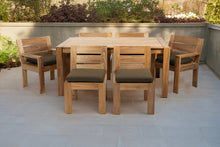7 pc Pacific Teak Dining Set with 42" x 72" Rectangular Dining Table - 2x Arm 4x Armless