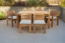 7 pc Pacific Teak Dining Set with 42" x 72" Rectangular Dining Table - 2x Arm 4x Armless