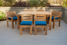 7 pc Pacific Teak Dining Set with 42" x 72" Rectangular Dining Table - 2x Arm 4x Armless