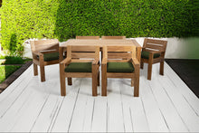 7 pc Pacific Teak Dining Set with 42" x 72" Rectangular Dining Table - 6x Arm
