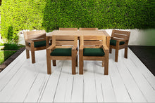 7 pc Pacific Teak Dining Set with 42" x 72" Rectangular Dining Table - 6x Arm
