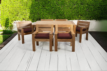7 pc Pacific Teak Dining Set with 42" x 72" Rectangular Dining Table - 6x Arm