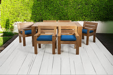 7 pc Pacific Teak Dining Set with 42" x 72" Rectangular Dining Table - 6x Arm