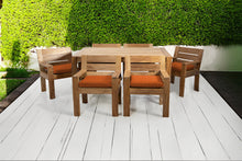 7 pc Pacific Teak Dining Set with 42" x 72" Rectangular Dining Table - 6x Arm