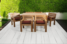 7 pc Pacific Teak Dining Set with 42" x 72" Rectangular Dining Table - 6x Arm