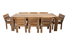 9 pc Pacific Teak Dining Set with 42" x 108" Rectangular Dining Table