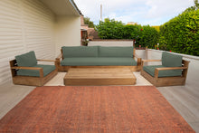 4 pc 108" Pacific Teak Deep Seating Set with 72" Coffee Table. Sunbrella Cushion.