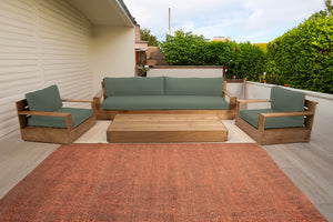 4 pc 108" Pacific Teak Deep Seating Set with 72" Coffee Table. Sunbrella Cushion.