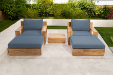 5 pc Pacific Teak Club Chair Chat Group with End Table. Sunbrella Cushion.