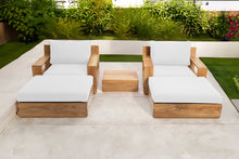 5 pc Pacific Teak Club Chair Chat Group with End Table. Sunbrella Cushion.