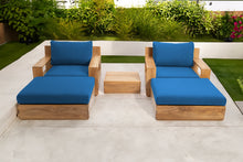 5 pc Pacific Teak Club Chair Chat Group with End Table. Sunbrella Cushion.