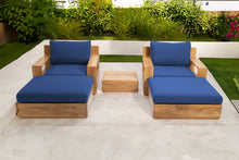 5 pc Pacific Teak Club Chair Chat Group with End Table. Sunbrella Cushion.