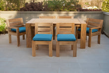 7 pc Pacific Teak Dining Set with 42" x 72" Rectangular Dining Table - 2x Arm 4x Armless