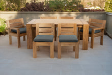 7 pc Pacific Teak Dining Set with 42" x 72" Rectangular Dining Table - 2x Arm 4x Armless