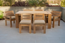 7 pc Pacific Teak Dining Set with 42" x 72" Rectangular Dining Table - 2x Arm 4x Armless