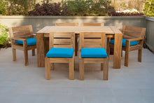 7 pc Pacific Teak Dining Set with 42" x 72" Rectangular Dining Table - 2x Arm 4x Armless