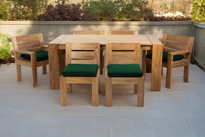 7 pc Pacific Teak Dining Set with 42