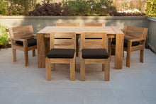 7 pc Pacific Teak Dining Set with 42" x 72" Rectangular Dining Table - 2x Arm 4x Armless