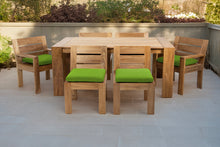 7 pc Pacific Teak Dining Set with 42" x 72" Rectangular Dining Table - 2x Arm 4x Armless