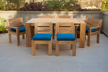 7 pc Pacific Teak Dining Set with 42" x 72" Rectangular Dining Table - 2x Arm 4x Armless