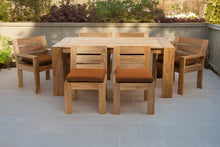 7 pc Pacific Teak Dining Set with 42" x 72" Rectangular Dining Table - 2x Arm 4x Armless