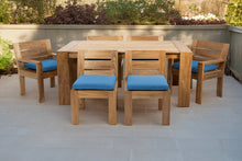 7 pc Pacific Teak Dining Set with 42" x 72" Rectangular Dining Table - 2x Arm 4x Armless
