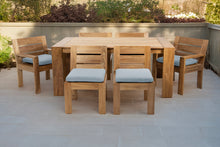 7 pc Pacific Teak Dining Set with 42" x 72" Rectangular Dining Table - 2x Arm 4x Armless