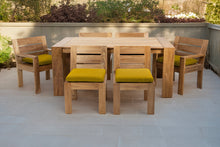 7 pc Pacific Teak Dining Set with 42" x 72" Rectangular Dining Table - 2x Arm 4x Armless