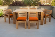 7 pc Pacific Teak Dining Set with 42" x 72" Rectangular Dining Table - 2x Arm 4x Armless