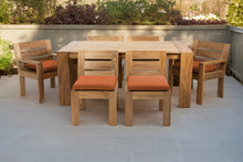 7 pc Pacific Teak Dining Set with 42" x 72" Rectangular Dining Table - 2x Arm 4x Armless