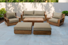 7 pc 84" Pacific Teak Deep Seating Set with 72" Coffee Table. Sunbrella Cushion.