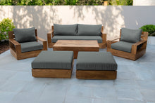 7 pc 84" Pacific Teak Deep Seating Set with 72" Coffee Table. Sunbrella Cushion.