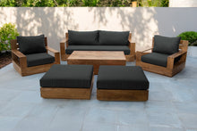 7 pc 84" Pacific Teak Deep Seating Set with 72" Coffee Table. Sunbrella Cushion.