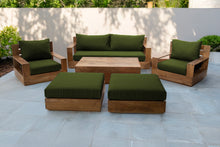 7 pc 84" Pacific Teak Deep Seating Set with 72" Coffee Table. Sunbrella Cushion.