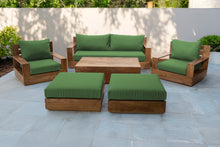 7 pc 84" Pacific Teak Deep Seating Set with 72" Coffee Table. Sunbrella Cushion.