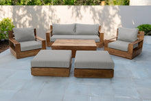 7 pc 84" Pacific Teak Deep Seating Set with 72" Coffee Table. Sunbrella Cushion.