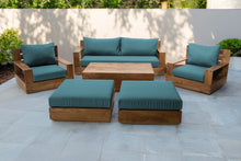 7 pc 84" Pacific Teak Deep Seating Set with 72" Coffee Table. Sunbrella Cushion.