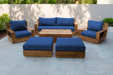 7 pc 84" Pacific Teak Deep Seating Set with 72" Coffee Table. Sunbrella Cushion.