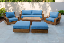 7 pc 84" Pacific Teak Deep Seating Set with 72" Coffee Table. Sunbrella Cushion.