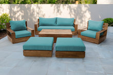 7 pc 84" Pacific Teak Deep Seating Set with 72" Coffee Table. Sunbrella Cushion.