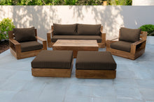 7 pc 84" Pacific Teak Deep Seating Set with 72" Coffee Table. Sunbrella Cushion.