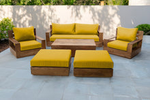 7 pc 84" Pacific Teak Deep Seating Set with 72" Coffee Table. Sunbrella Cushion.