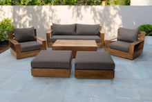 7 pc 84" Pacific Teak Deep Seating Set with 72" Coffee Table. Sunbrella Cushion.