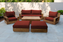 7 pc 84" Pacific Teak Deep Seating Set with 72" Coffee Table. Sunbrella Cushion.