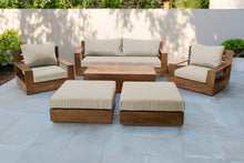 7 pc 84" Pacific Teak Deep Seating Set with 72" Coffee Table. Sunbrella Cushion.