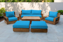 7 pc 84" Pacific Teak Deep Seating Set with 72" Coffee Table. Sunbrella Cushion.