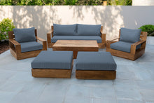 7 pc 84" Pacific Teak Deep Seating Set with 72" Coffee Table. Sunbrella Cushion.