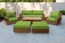7 pc 84" Pacific Teak Deep Seating Set with 72" Coffee Table. Sunbrella Cushion.